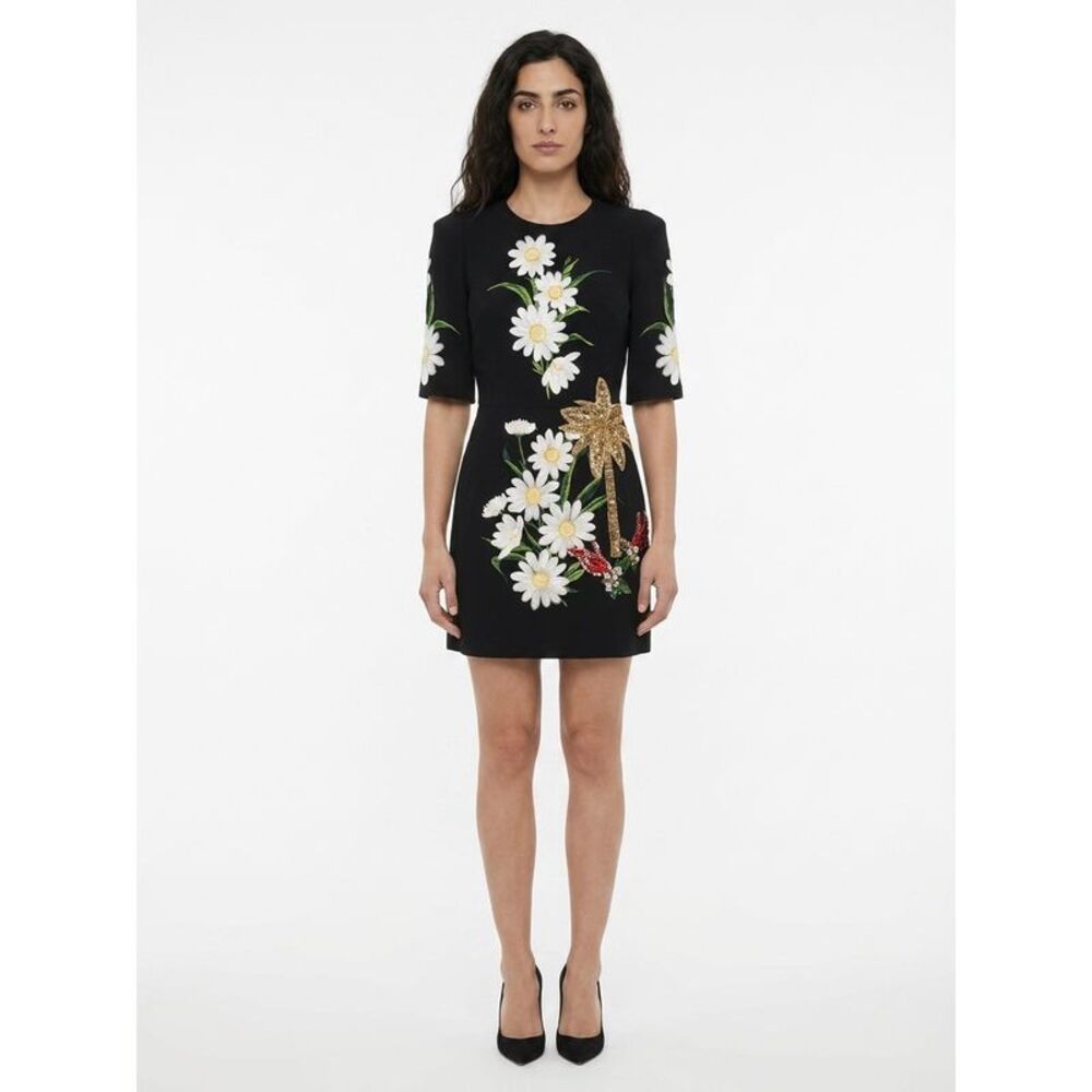 Dolce & Gabbana Black Wool Casual Women's Dress